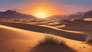 desert sunset aesthetic background wallpaper illustration 2