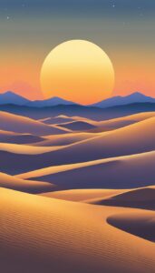 desert sunset aesthetic background wallpaper illustration 3