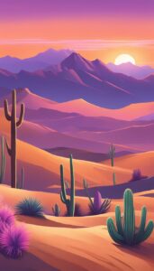 desert sunset aesthetic background wallpaper illustration 4