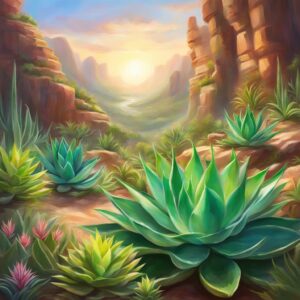 fantasy art aloe vera plants aesthetic illustration background 6