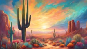 fantasy art cactus aesthetic illustration background 2
