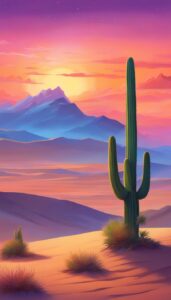 fantasy art cactus aesthetic illustration background 4