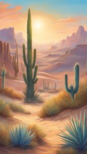 fantasy art cactus aesthetic illustration background 5