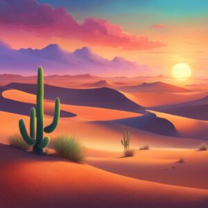 fantasy art cactus aesthetic illustration background 6