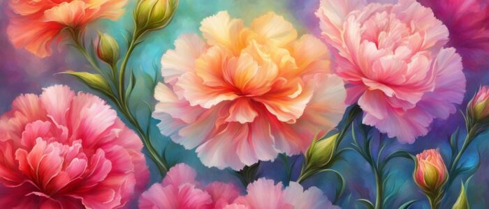 fantasy art carnation flowers aesthetic background illustration 1