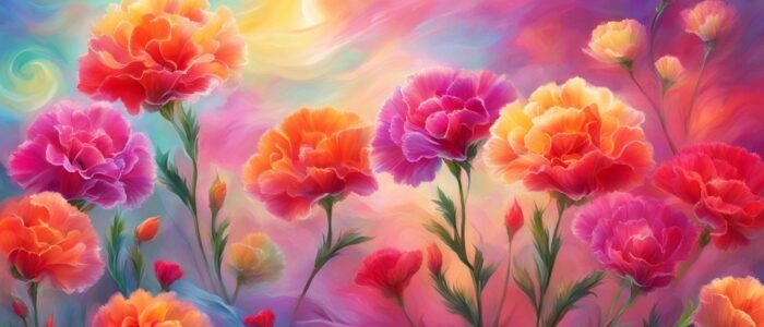 fantasy art carnation flowers aesthetic background illustration 2