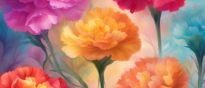 fantasy art carnation flowers aesthetic background illustration 3
