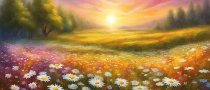fantasy art daisy flower aesthetic background illustration 1