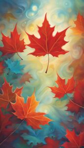 fantasy art maple leaf aesthetic background illustration 3