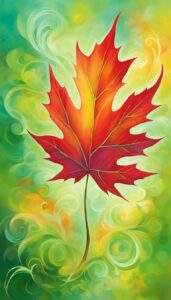 fantasy art maple leaf aesthetic background illustration 4