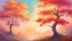 fantasy art maple tree aesthetic background illustration 1