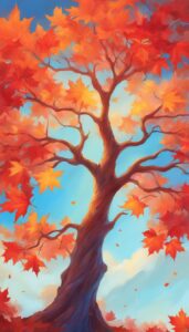 fantasy art maple tree aesthetic background illustration 3