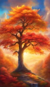 fantasy art maple tree aesthetic background illustration 4