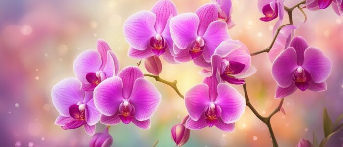 fantasy art orchid flower aesthetic illustration background 1