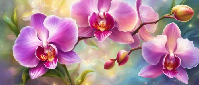 fantasy art orchid flower aesthetic illustration background 2