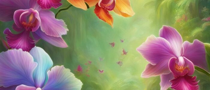 fantasy art orchid flower aesthetic illustration background 3