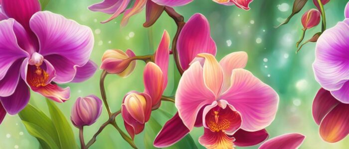 fantasy art orchid flower aesthetic illustration background 7