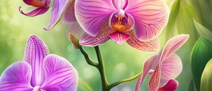 fantasy art orchid flower aesthetic illustration background 8