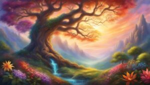 fantasy art tree of life aesthetic background illustration 1