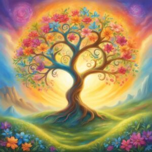 fantasy art tree of life aesthetic background illustration 2