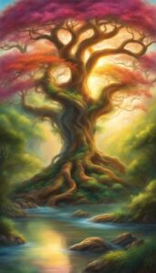 fantasy art tree of life aesthetic background illustration 3