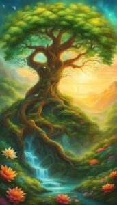 fantasy art tree of life aesthetic background illustration 4