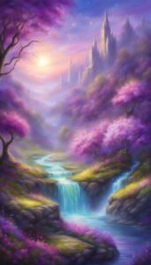 fantasy magical spring purple phone wallpaper 1