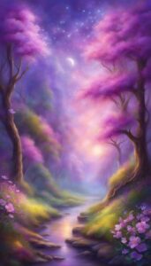 fantasy magical spring purple phone wallpaper 3