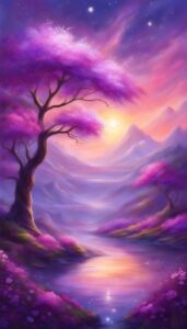 fantasy magical spring purple phone wallpaper 4