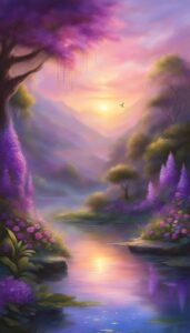 fantasy magical spring purple phone wallpaper 5