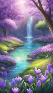 fantasy magical spring purple phone wallpaper 8