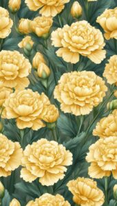 gold carnation flowers aesthetic background illustration 2