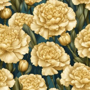 gold carnation flowers aesthetic background illustration 4