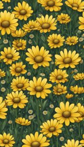 gold daisy flower aesthetic background illustration 3