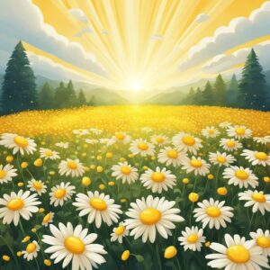 gold daisy flower aesthetic background illustration 5