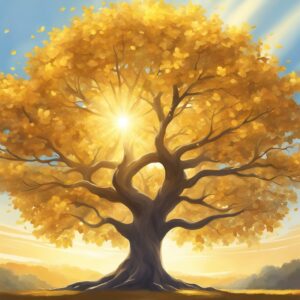 gold tree of life aesthetic background illustration 2