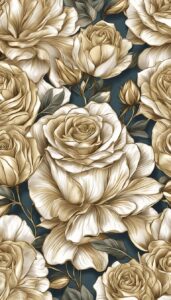 golden roses aesthetic background illustration 3