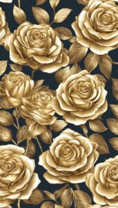 golden roses aesthetic background illustration 4