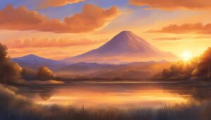 golden sunset aesthetic background wallpaper illustration 2