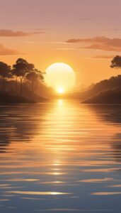 golden sunset aesthetic background wallpaper illustration 4