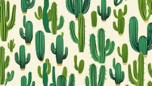 green cactus aesthetic illustration background 1