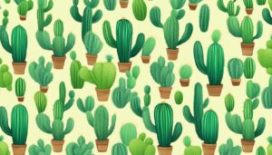green cactus aesthetic illustration background 2
