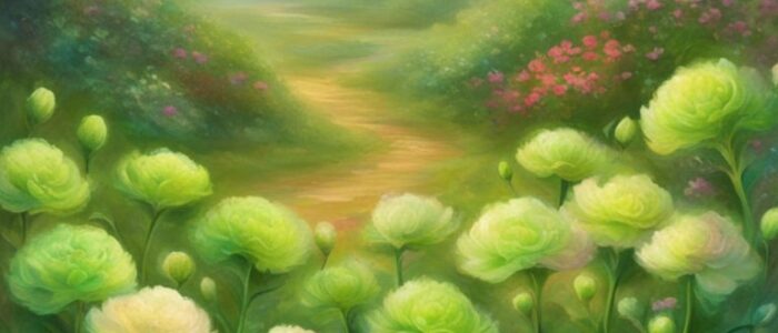 green carnation flowers aesthetic background illustration 3