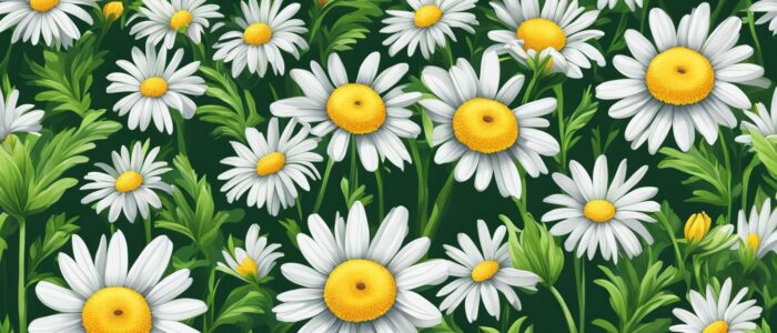 green daisy flower aesthetic background illustration 2