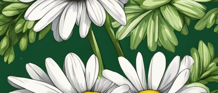 green daisy flower aesthetic background illustration 3