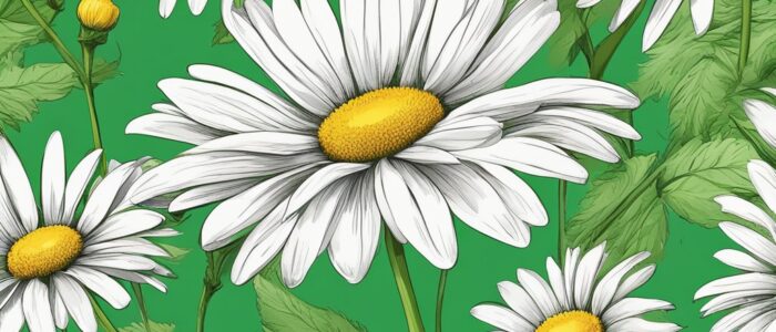 green daisy flower aesthetic background illustration 5