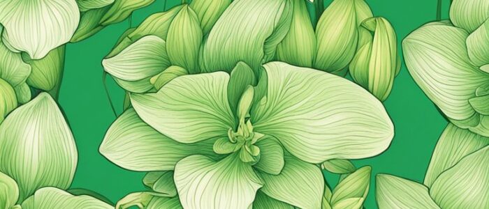 green orchid flower aesthetic illustration background 5