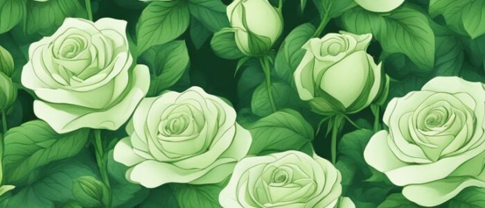 green roses aesthetic background illustration 3