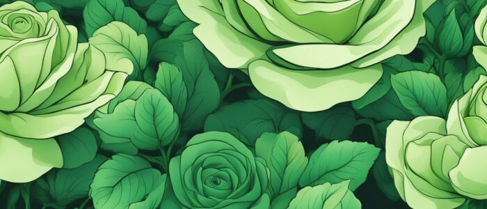 green roses aesthetic background illustration 5