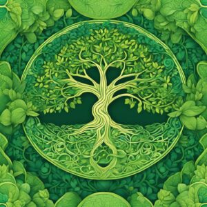 green tree of life aesthetic background illustration 3